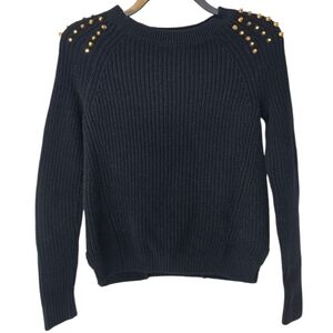 3/$15 Express Black Knit Sweater With Gold Studs Size XS